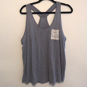 Xhileration (Target) Grey Lace Pocket Tank